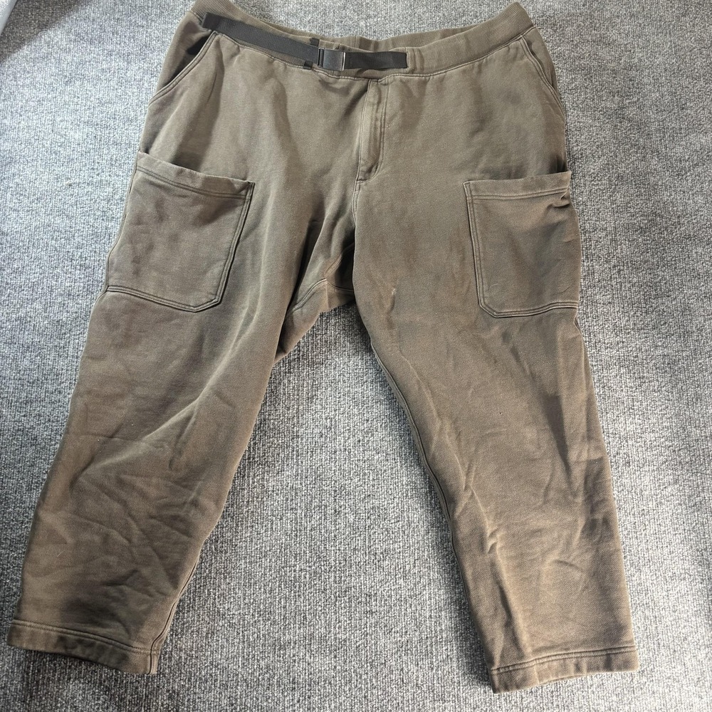 Duluth Trading Co Sweatpants Mens 3XLx32 Brown Cargo Knit‎ Adjustable Waist